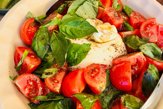Tomato & Burrata Salad with Black Kampot Pepper