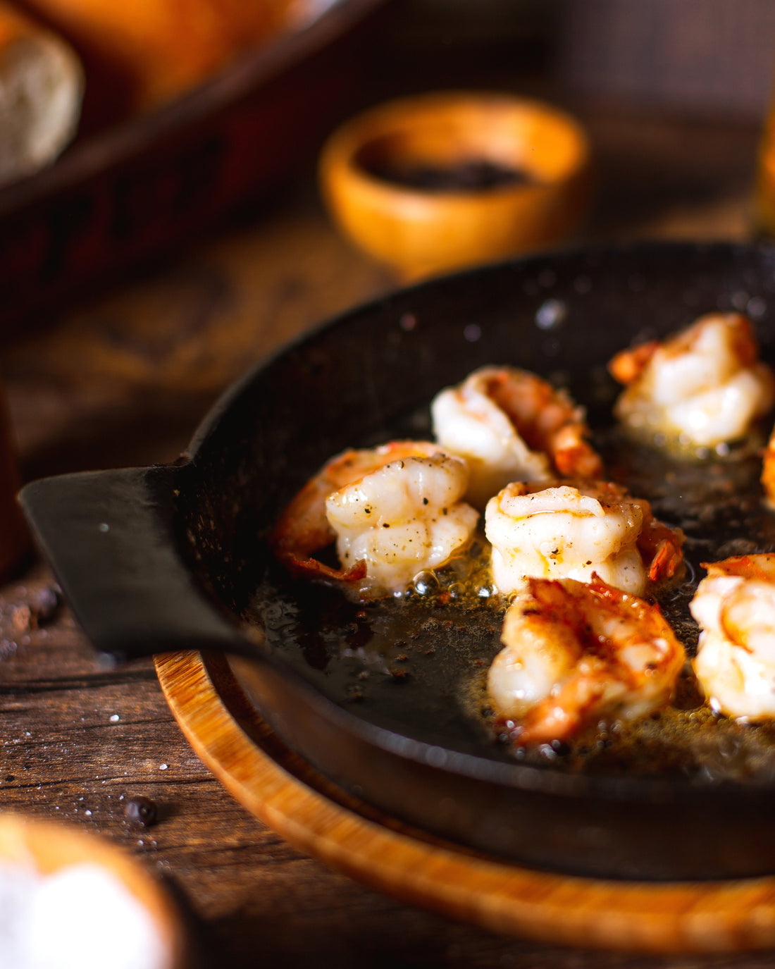 Garlic Butter Shrimp with Kampot Pepper