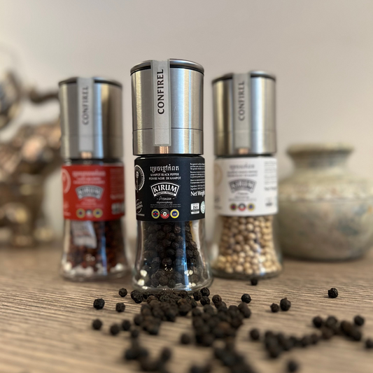 Kampot Pepper Grinder Trio – 90 g Collection 3 pcs (3 × 30 g)
